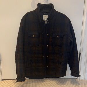 Billy Reid Plaid Black and Brown Jacket